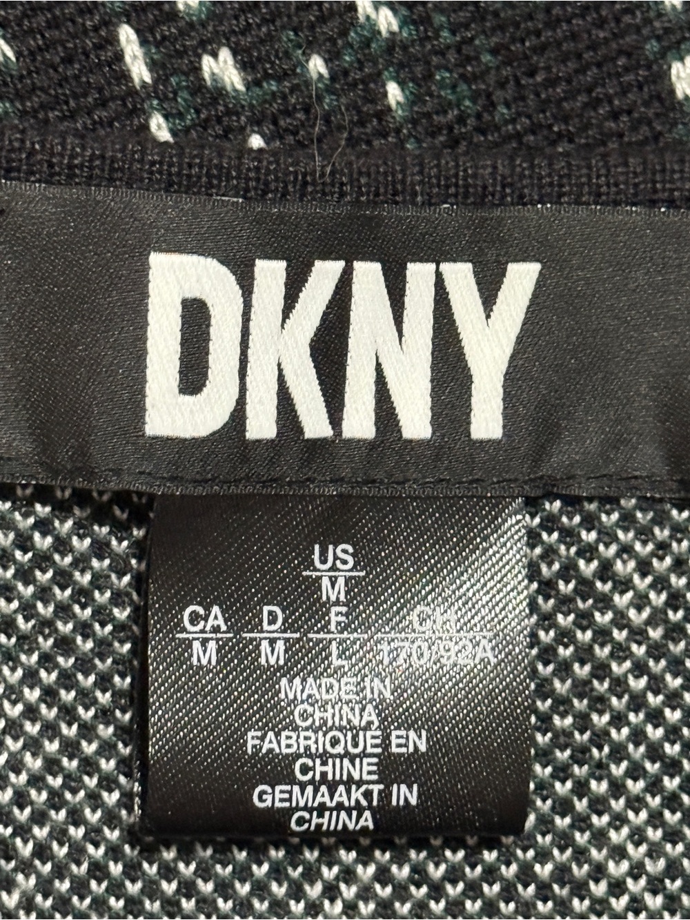 DKNY Black Plaid Knit Sheath Dress. Sz M. NWT. - Picture 12 of 12